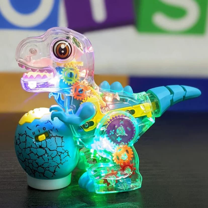 Dinos Gear Dinasor Dainasor Motorized Dinosaur Toy with Visible Moving Gears