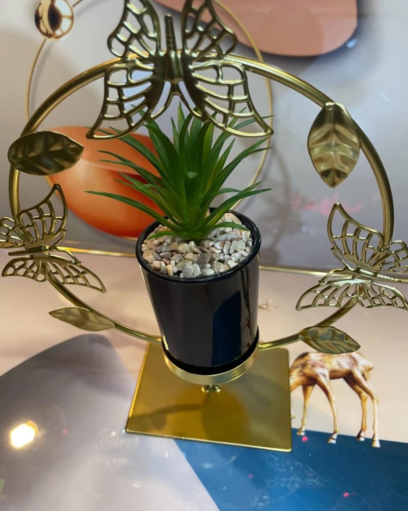 Khejur Showpiece Metal Date Palm Tree Metal Decorative Sculpture for Home Display