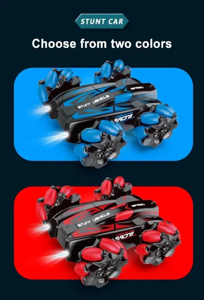 RC Stunt Car with 360 Degree Spinning Capability and Durable Body